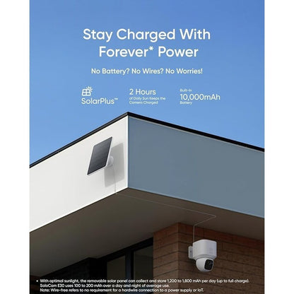 eufy Security SoloCam E30, Security Cameras Wireless Outdoor, Solar Camera Outdoor Wireless, 360° Pan, AI Tracking, 2K Clarity, HomeBase S380 Compatible, No Monthly Fee, only Support 2.4Ghz (Refurbished)