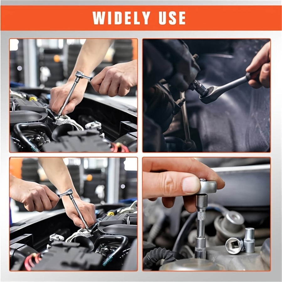 172/45pcs Professional Auto Repair Kit, Ratchet Wrench Set, Torque Wrench, 1/2 *1/4" 3/8" Drive Depth And Standard Sleeve, Auto Repair And Household Machine Tool Set, Suitable for Car And Bicycle Repair Tools