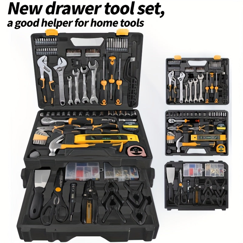 Tool Set, Car Repair Tool Set with Metal Toolbox Storage Box, Toolbox Storage Box with Drawers, Car Portable Iron Toolbox, Hand Tool Set, - Perfect for Maintenance Workers, Father's Day, Valentine's Day Gifts