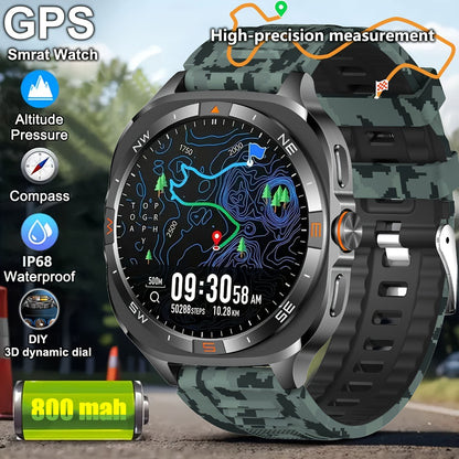 [GPS Precise Positioning Smartwatch ] 1.46-inch high-definition large screen smartwatch! Built-in GPS for precise trajectory recording during running, cycling and outdoor exploration. High Quality, wireless 5.4 calls, 800mAh