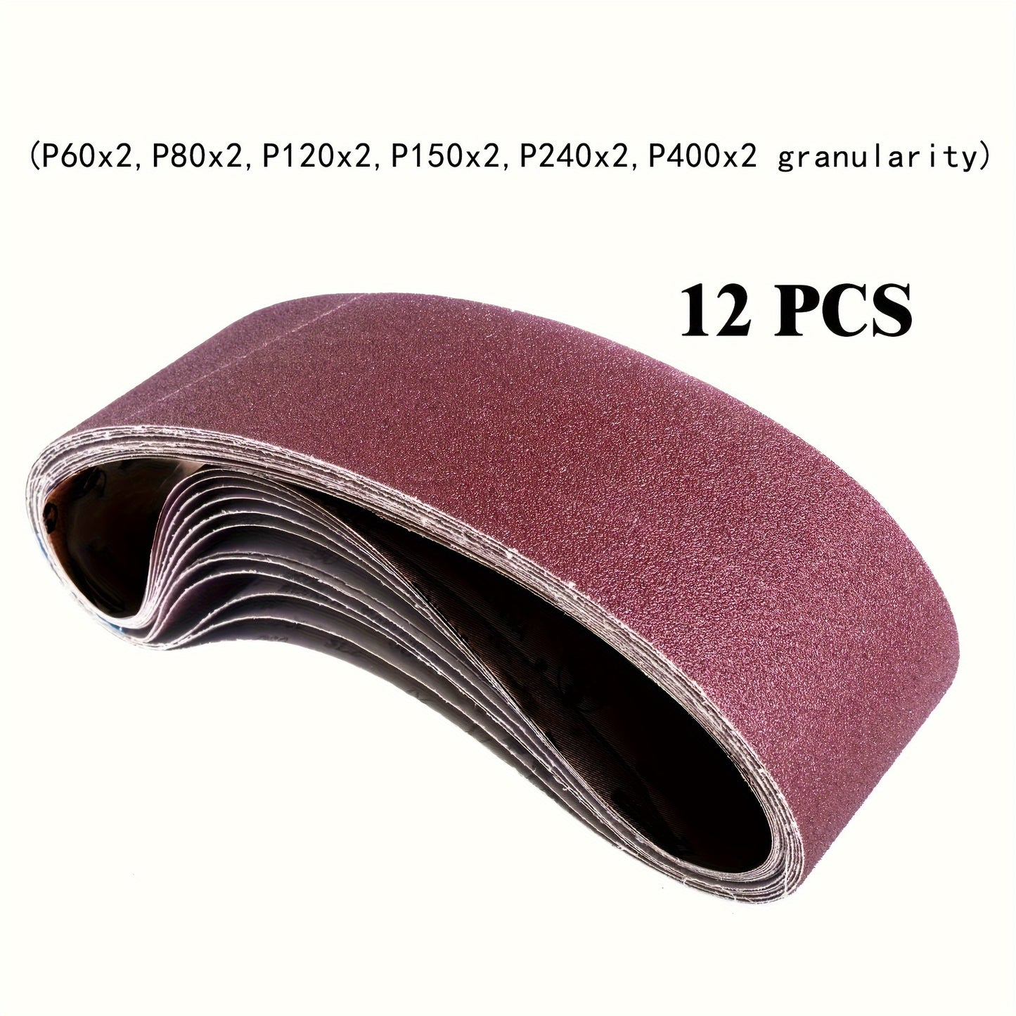 12pcs Sanding Belt Set, 4x36 Inches, Aluminum Oxide Grit 60/80/120/150/240/400, High-Quality Sandpaper Strips with Nylon and Cloth Backing, Suitable for Portable Grinding Tools, All-Season Use. Christmas, Halloween Party Supp