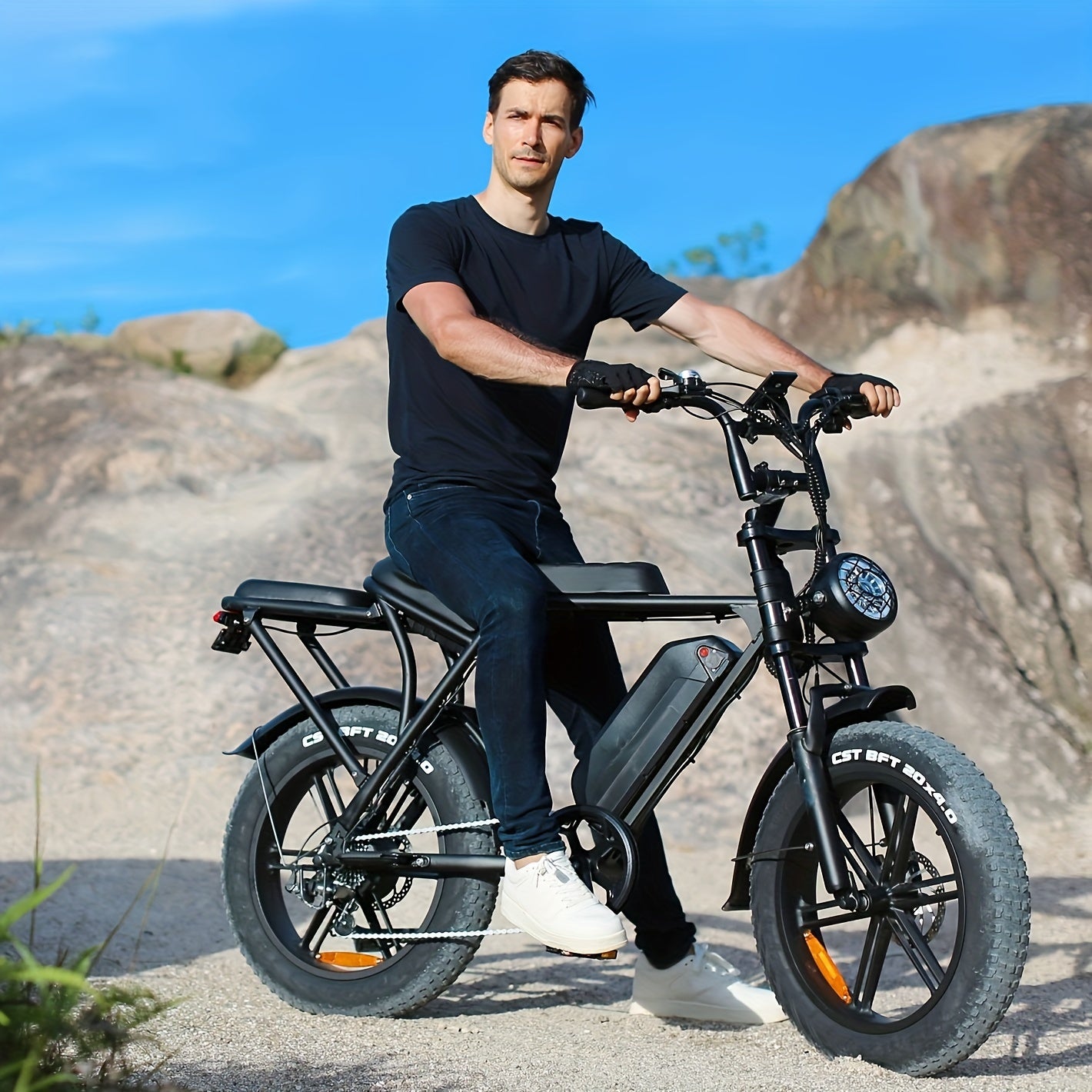 Electric Bike, Dual Battery V8 Max E-Bike - 100km Range & 19mph Speed, 740W Adults Electric Bicycle for City Commuting & Trail Ridin