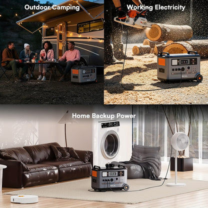 OSCAL 3600Wh Solar Generator PowerMax 3600 With 3x400W Panel, Solar Power Station With 4 AC (7200W Peak), 1.2H Full Charging, App Control Emergency Power Station For Home, Camping & RVs With A Bonus 30W Solar Panel