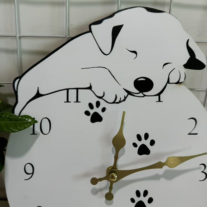 1pc Silent Wooden Wall Clock with Cute Dog Paw Design, Irregular Shape, Non-Ticking Decorative Timepiece for Living Room, Bedroom, Office, Kitchen, Bathroom - AA Battery Operated (Battery Not Included), Bedroom Wall Clock | U