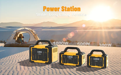 Portable Power Station with Solar Panel, 293Wh-1075Wh Solar Generator with 60W USB-C PD Output, 110V Pure Sine Wave AC Outlet, Flashlight, LiFePO4 Battery Pack for Family Emergency Outdoor Hunting Camping RV Travel