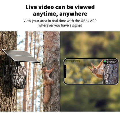 SEHMUA 4G Solar LTE Cellular Trail Camera With 360° Pan Tilt & 2-Way Audio, 4K Live View, Security Cameras Wireless Outdoor, 0.2s Trigger, HD Night Vision, Built-in SIM Card With 7-Day FREE Data, Waterproof For Hunting & Sec