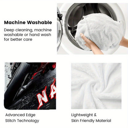 Custom Name Cool Red Motorcycle Blanket-Lightweight Home Furnishings Bedding Blanket Suitable for Sofas Beds Travel Camping Living Rooms Offices Sofas Chairs and Beds-Soft and Warm Fabric Digital Printed Blanket