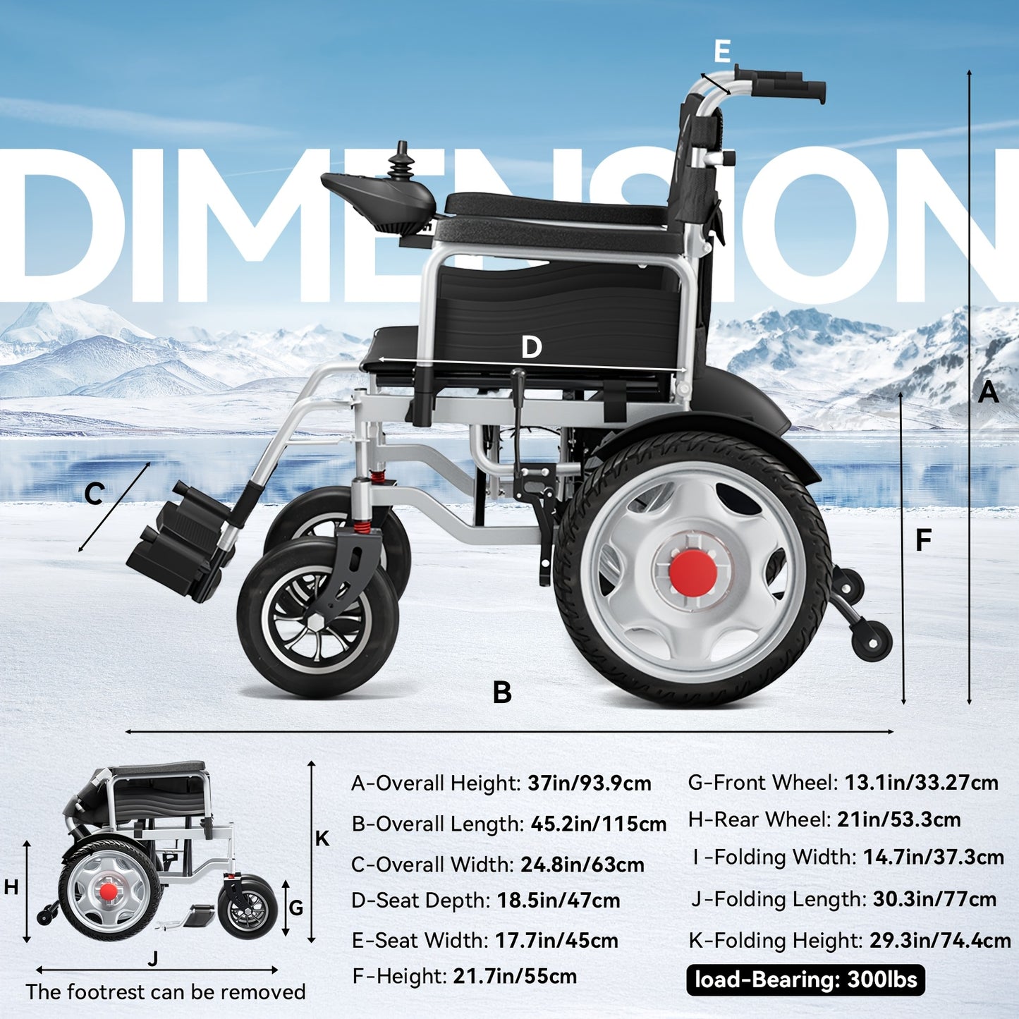 Foldable Electric Wheelchair Exclusively For Elderly -70-Pound Design For Effortless Carrying, Ideal For Seniors. Equipped With Electromagnetic Brakes For Secure Slope Stops And 15-Km Long-Range Battery For Extended Outings.