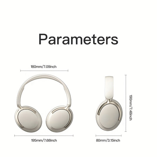 Lightweight Foldable Wireless Headphones, Lightweight Gaming Earbuds with Built-in Mic, 3.5mm Audio Cable, USB Type-C Charging, Non-Waterproof, Push Button Volume Control, for Travel & Work, Sports-and-Exercise, Condenser Mic