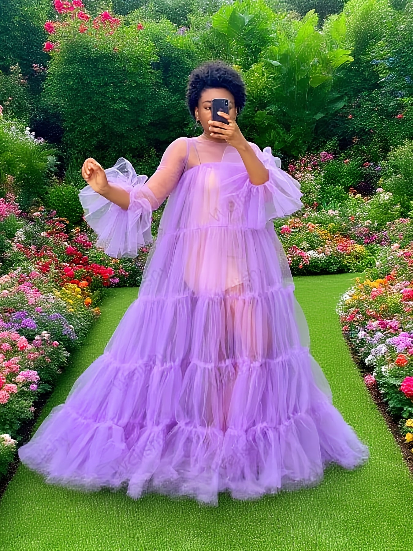 Women' Sexy Lace Off-Shoulder See-Through Maxi Dress - Neck -Line Party Gown with Long Pleated Train Suitable for Club, Prom, Wedding Dresses