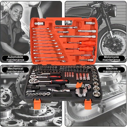 Multi-functional Toolbox Set, Professional And High-quality Automotive Repair Tools (46/121pcs), Drive Socket Ratchet Wrench, Automotive, Motorcycle And Bicycle Mechanical Repair, Household Multi-functional Tool Set, Gift for