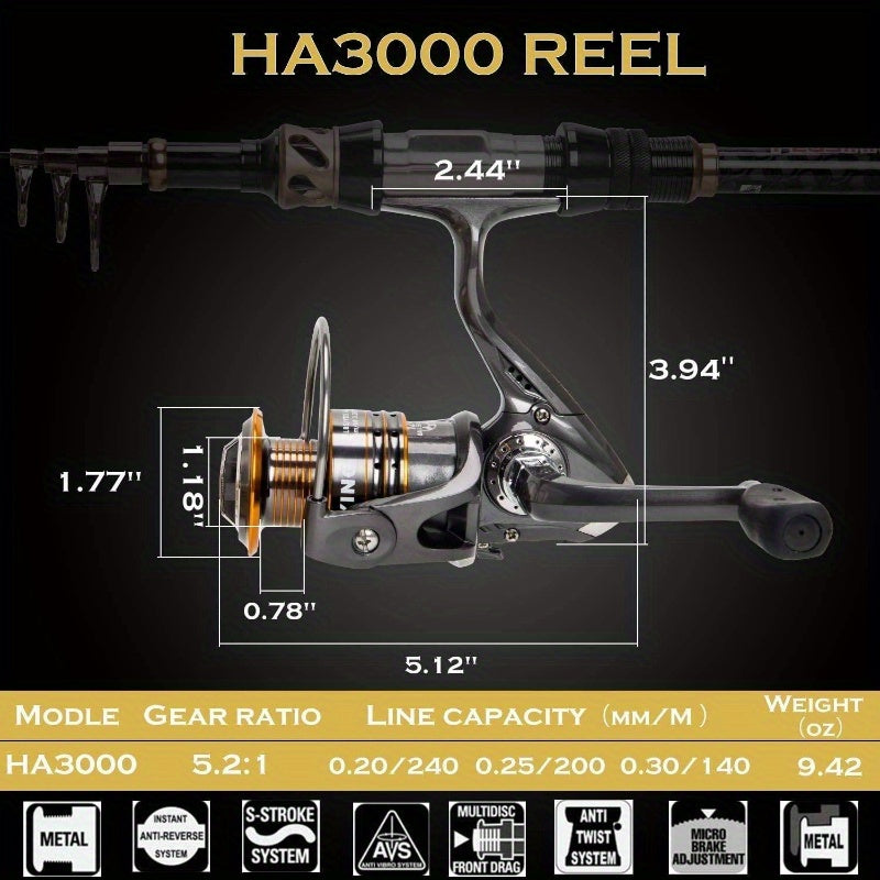 Telescopic Fishing Rod and Reel Combo V, 102Pcs Fishing Lures Baits Tackle, Saltwater Freshwater Resistant Fishing Gear, Ultra Light Fishing Rod And Reel Combo, Sea Fishing Rod, Baitcaster Rod And Reel, Telescopic Fishing Rod