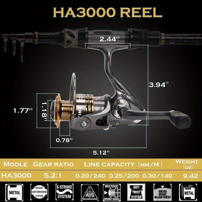 Telescopic Fishing Rod and Reel Combo V, 102Pcs Fishing Lures Baits Tackle, Saltwater Freshwater Resistant Fishing Gear, Ultra Light Fishing Rod And Reel Combo, Sea Fishing Rod, Baitcaster Rod And Reel, Telescopic Fishing Rod
