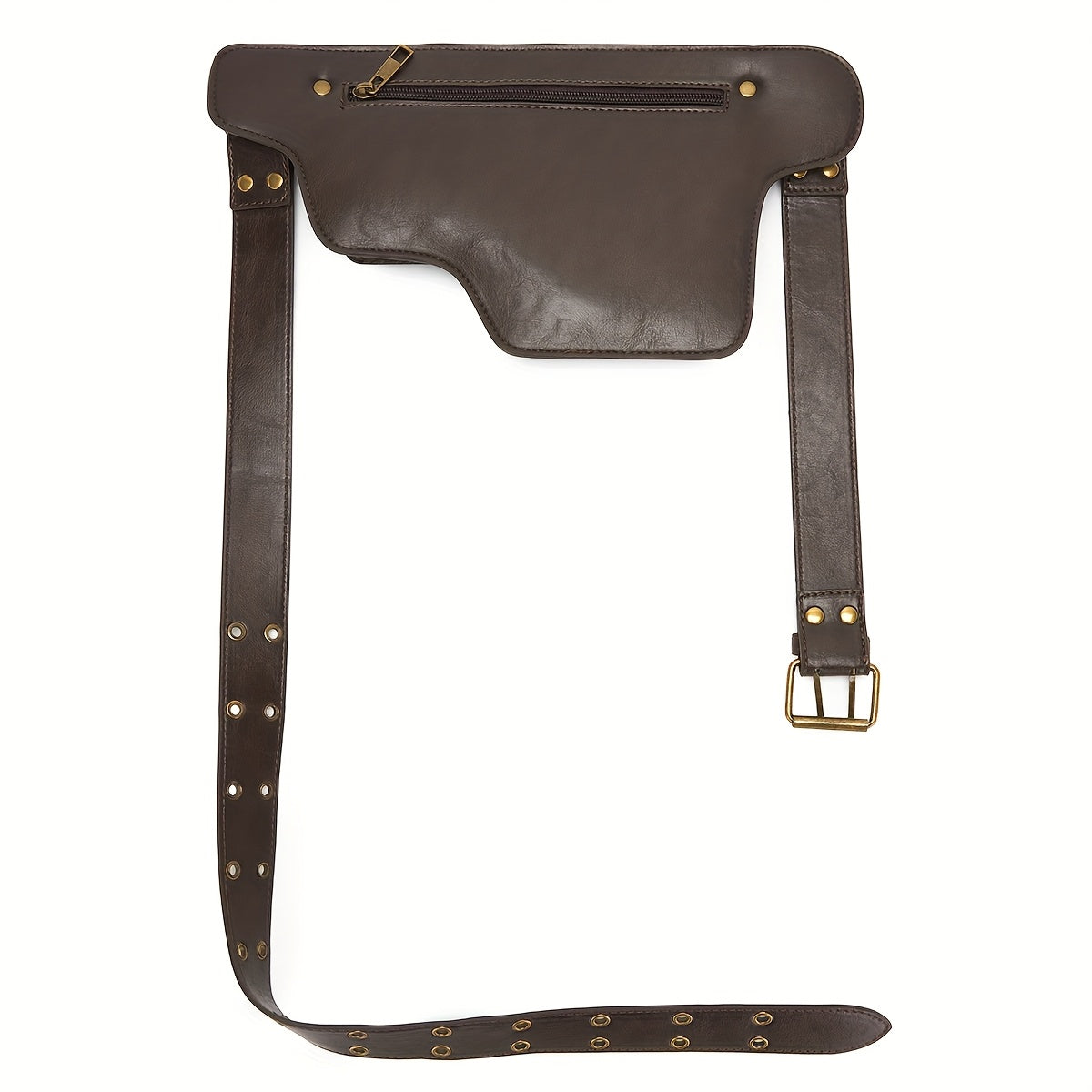 Convertible Crossbody Purse - Women's Adjustable Waist Bag with Floral Pattern - Zipper Closure & Snap Button - Synthetic Faux Leather Belt Bag for Everyday, Formal, Travel - Coffee Brown/Black, Crossbody Purse, Everyday Acce