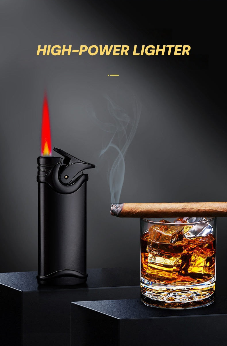 Retro Windproof Lighter - Heavy-Duty Metal Construction, Windproof & High Quality, Push Ignition with Flame Adjustment, Compact Portable Refillable Lighter for Camping, BBQ, Fireplace, Candle - Ideal Gift for Men, Boyfriend