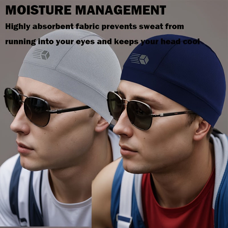 1pc Unisex Cooling Cap, Cycling Headband with Cooling Liner, Stretchy Work Cap, Summer Sweat-Absorbing Beanie, Breathable Mesh Skull Cap for Running, Lightweight Quick-Dry Sports Cooling Riding Skull Cap, Motorcycle Accessory