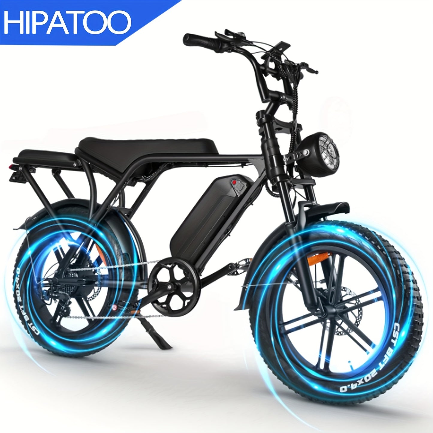 Electric Bike, V8 Electric Mountain Bike With 740W Motor 48V 15Ah Removable Larger Battery 25km/h 20" Fat Tire E Bike 7-Speed Adult Electric Bicycles, Electric Dirt Bike, Electric Mountain Bike, Electric Bicycle For Adults, E