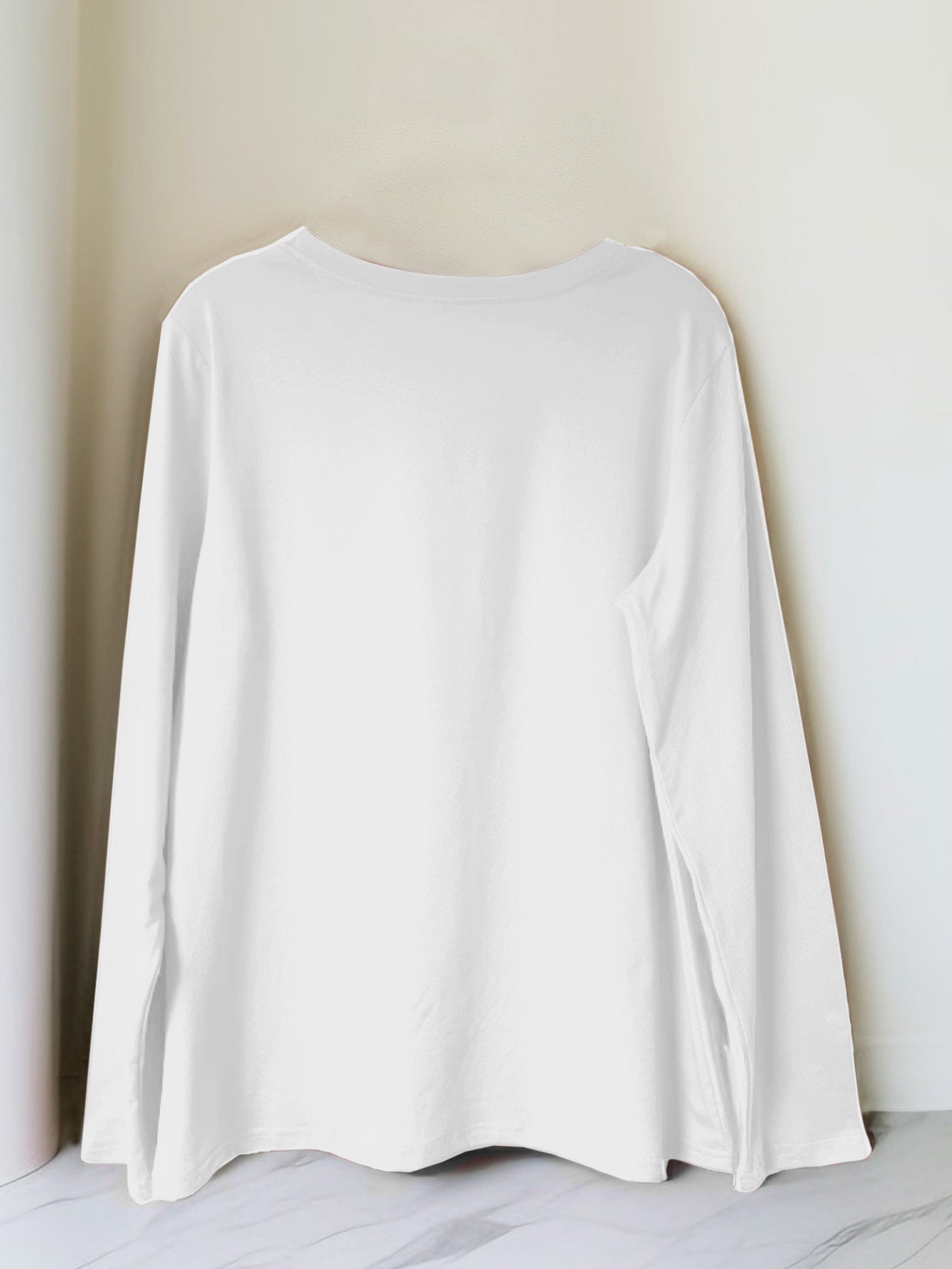 Women'S "Side by Side or Miles Apart Sisters Will Always Be Connected by Heart" Graphic Long Sleeve T-Shirt - Casual Crew Neck, Spring/Summer Holiday Top, Machine Washable, Casual Wear | Heartfelt Design | Comfortable Fit, Si