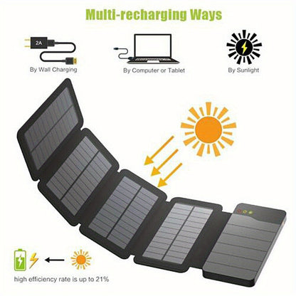 1pc Portable Solar Panel Outdoor travel USB power charger for emergency charging of cell phones, laptops, tablets, fans, flashlights - Solar powered, no batteries needed, Solar Panel With Battery, Portable Power Station With
