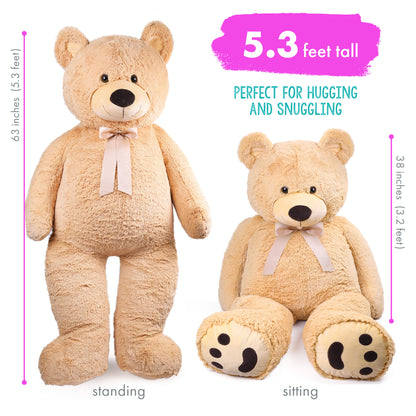 Big Teddy Bear, 3 Feet Giant Teddy Bear Stuffed Animal, Large Bear Plush Toy, 39 inch, Gift for Girls, Girlfriend, Wife, for Birthday Valentine's Day
