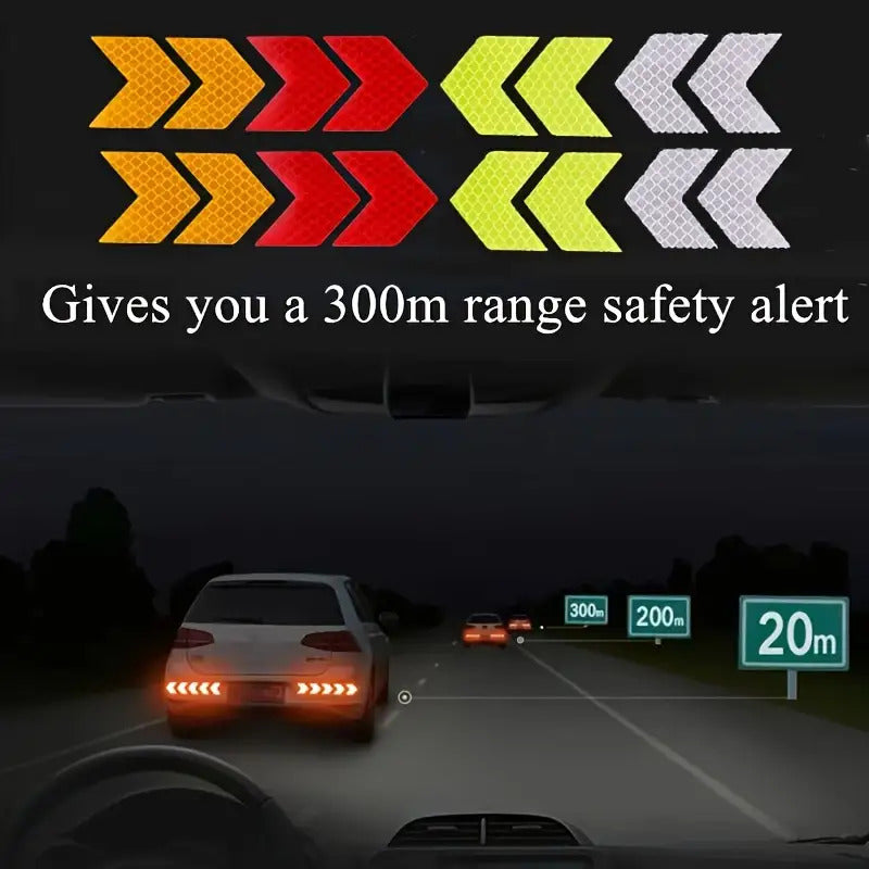 48pcs Set of Waterproof Reflective Arrow Stickers for Cars, RVs, Motorcycles, and Bicycles - Universal Nighttime Warning Decals, Car Decals, Christmas Gift, Car Decal Red Green, Car Accessorie, Reflective Sticker, Car Sticker
