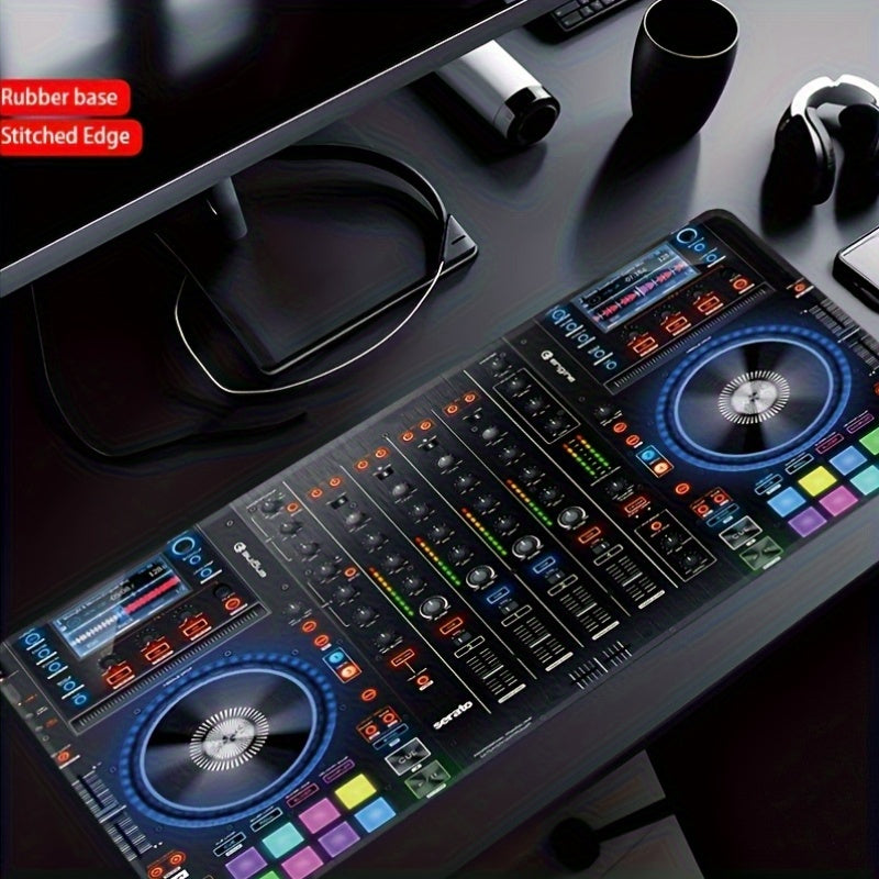 Gaming Mouse Pad And Desk Mat Designed for DJ Studios, Featuring a Non-Slip Rubber Base And Sealed Edges. A Sturdy Keyboard Mat Ideal for Music Production, Perfect As a Gift for Musicians And Gamers.