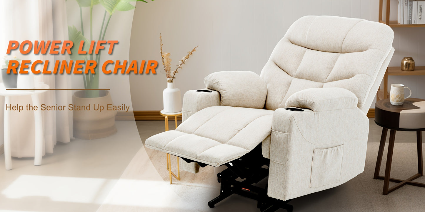 Comfortable Chair For The Living Room, Relaxation, Electric Reclining Chair, Electric Reclining Chair For Adults, Electric Lifting Chair With Heating Function, Massage Function, Electric Reclining Chair With Side Pockets