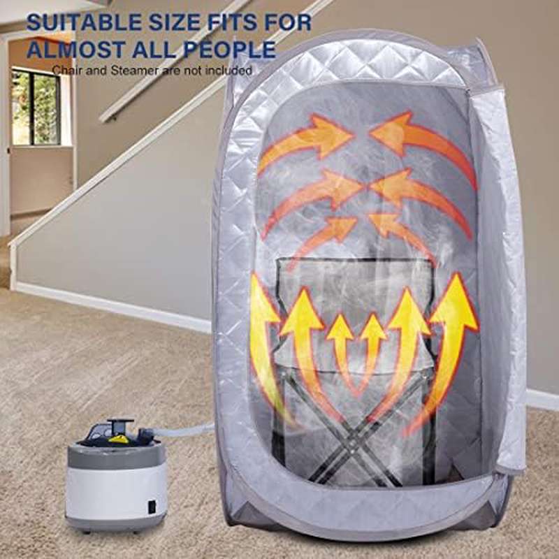 Smartmak Portable Sauna Tent | Foldable One Person Full Body Spa for Detox Therapy Without Steamer - Grey, Made of Polyethylene Terephthalate