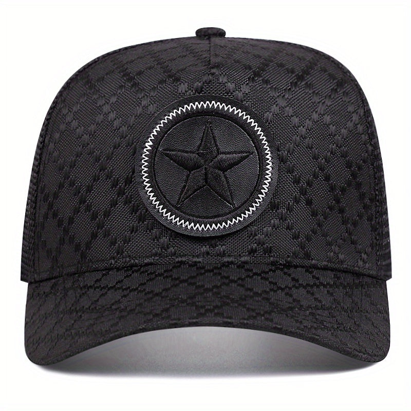 2025 New Men'S Outdoor Sports Baseball Cap - Flat Top Hip Hop Hat with Cool Bill, Breathable Mesh Back, & Design, Durable Polyester/Nylon Blend