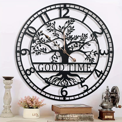 TOHOOYO Large Silent Non-Ticking Wall Clock - Modern Minimalist Large Face, Quartz Movement, Battery-Powered (AA Not Included) - for Living Room, Kitchen, Office, Bedroom - Elegant Home Decor Timepiece, Office Timepiece, Vint