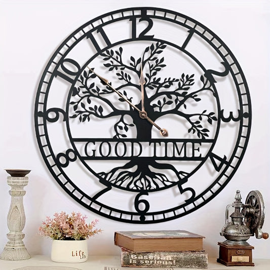 TOHOOYO Large Silent Non-Ticking Wall Clock - Modern Minimalist Large Face, Quartz Movement, Battery-Powered (AA Not Included) - for Living Room, Kitchen, Office, Bedroom - Elegant Home Decor Timepiece, Office Timepiece, Vint