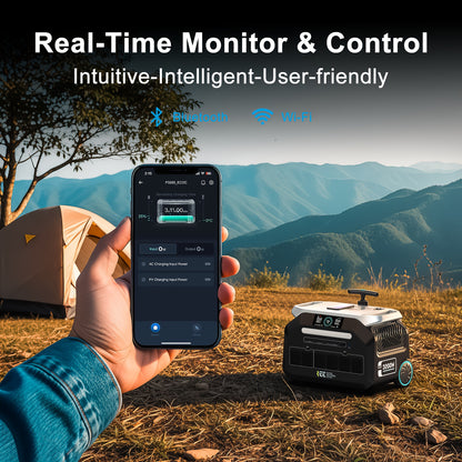 IEE P3200 Power Station 200W 400W Solar Panel (Optional), 2048Wh/3200W (6400Peak) Solar Generator, 1800W Super Fast Charging, LiFePO4 Battery, APP Control Emergency Power Station for Home, Camping, Power Outages