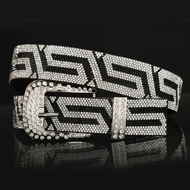 1pc Men'S Multi-Color Shiny Star Element Y2K Street Fashion Belt - Rhinestone Studded, Alloy Buckle, Perfect for Summer Casual, Outdoor Activities, Travel, Graduation Gifts, or Daily Wear