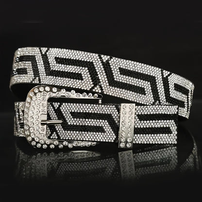1pc Men'S Multi-Color Shiny Star Element Y2K Street Fashion Belt - Rhinestone Studded, Alloy Buckle, Perfect for Summer Casual, Outdoor Activities, Travel, Graduation Gifts, or Daily Wear