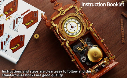 700+pcs Creative Clock Model • Building Blocks Set • Retro Swaying Clock • Alarm Function • Desktop Decor • Gift for Ages 6+