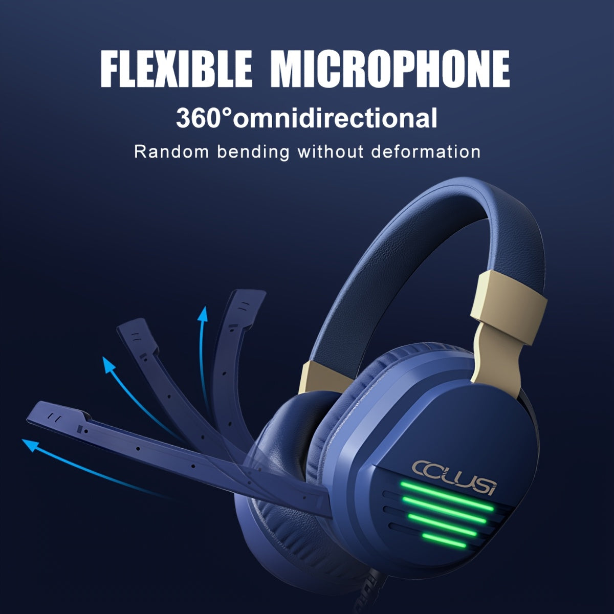 COLUSIBLUE Wired Gaming Headset with Noise-Cancelling Mic, Stereo Bass Surround, Soft Memory Earmuffs for PC, PS4, PS5, One Controller, Volume Control, Condenser Microphone, Non-Waterproof, Plastic Material, Tangle-Free Desig