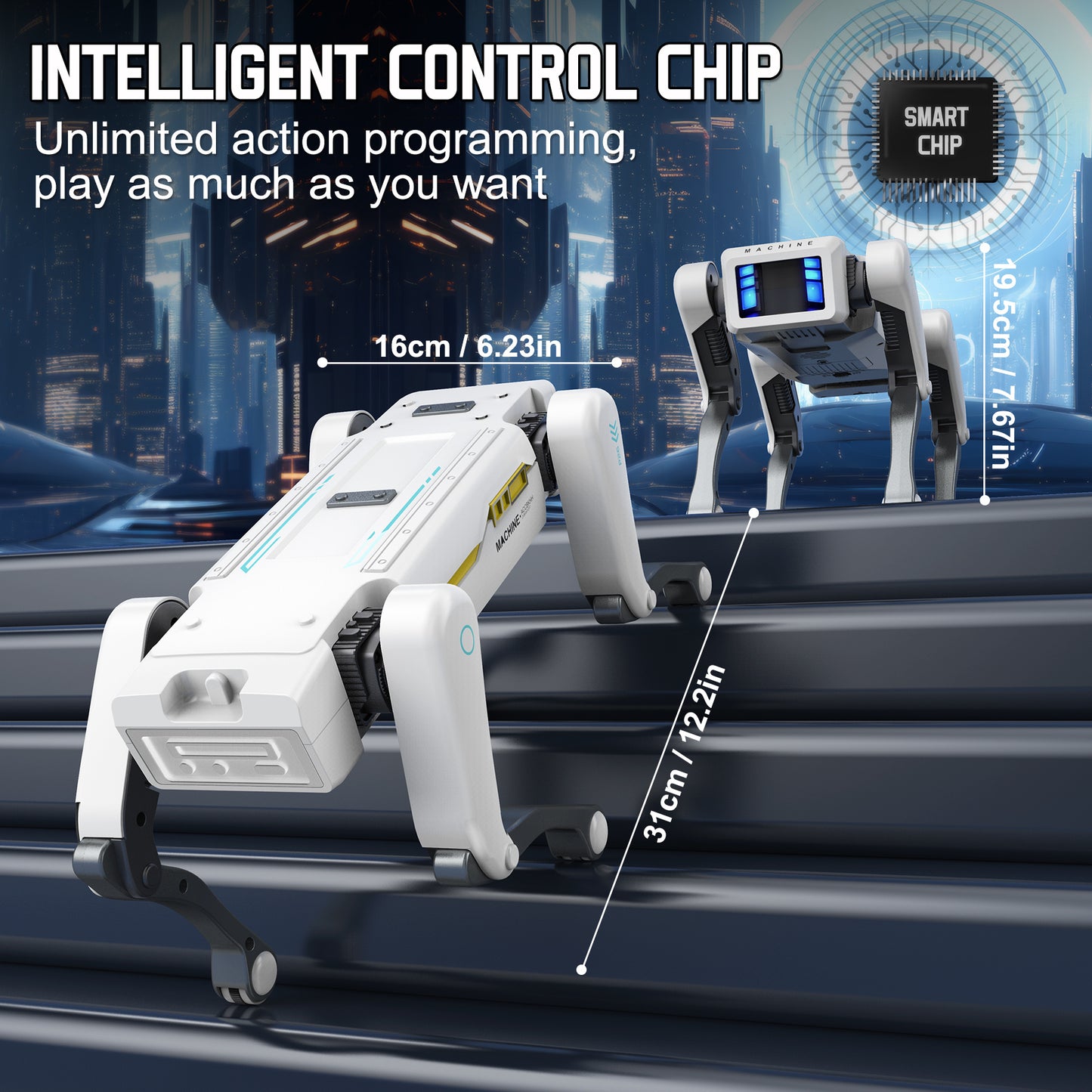Intelligent Robot Dog - Remote Control, Special Effects Robot Dog, Dancing, Multi-Functional, Intelligent Programming Companion Toy Christmas gift New Robot Dog, Wireless Remote Control Dog, AI Voice Control Can Be Connected