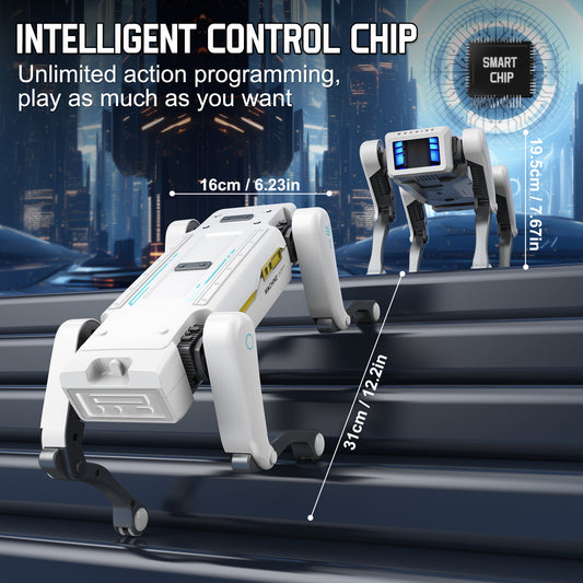 Intelligent Robot Dog - Remote Control, Special Effects Robot Dog, Dancing, Multi-Functional, Intelligent Programming Companion Toy Christmas gift New Robot Dog, Wireless Remote Control Dog, AI Voice Control Can Be Connected