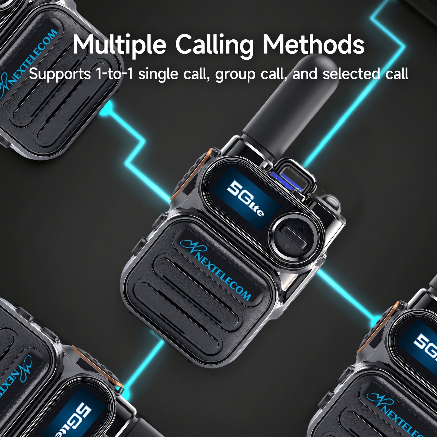[2 Pack] Long Range Cellualr Walkie Talkies SIM Card No Monthly Fee US Coverage Nationwide For Adults POC Two Way Radio Rechargeable Battery For Camping Hiking Hunting Construction Security Truckers Construction
