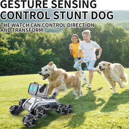 8WD Robot Dog, Dual-Electric Dual-Control, Intelligent Mechanical Dog with Swing Arm, Deformation, Climbing Car, USB Charging, Infrared Sensor, Rechargeable Battery, ABS Material, for Pets & Children, Holiday Gift Idea