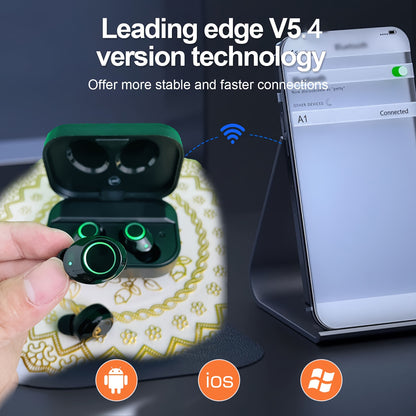 1pc Black Wireless Wireless Earbuds - BT Headphones, Stereo Deep Bass, HD Call Quality, LED Battery Display Charging Case and Smart Noise Cancellation, Touch Control, Anti-Tangle Design, 48 Hours of Playback Time, Perfect for