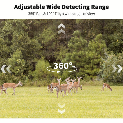 SEHMUA 4G Solar LTE Cellular Trail Camera With 360° Pan Tilt & 2-Way Audio, 4K Live View, Security Cameras Wireless Outdoor, 0.2s Trigger, HD Night Vision, Built-in SIM Card With 7-Day FREE Data, Waterproof For Hunting & Sec