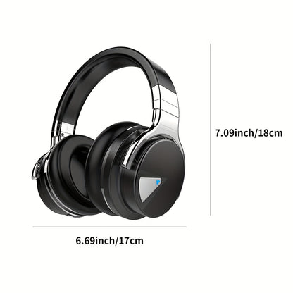 Active Noise Cancelling Wireless Headphones, 30H Playtime, with Microphone, Deep Bass, 30 Hours Playtime