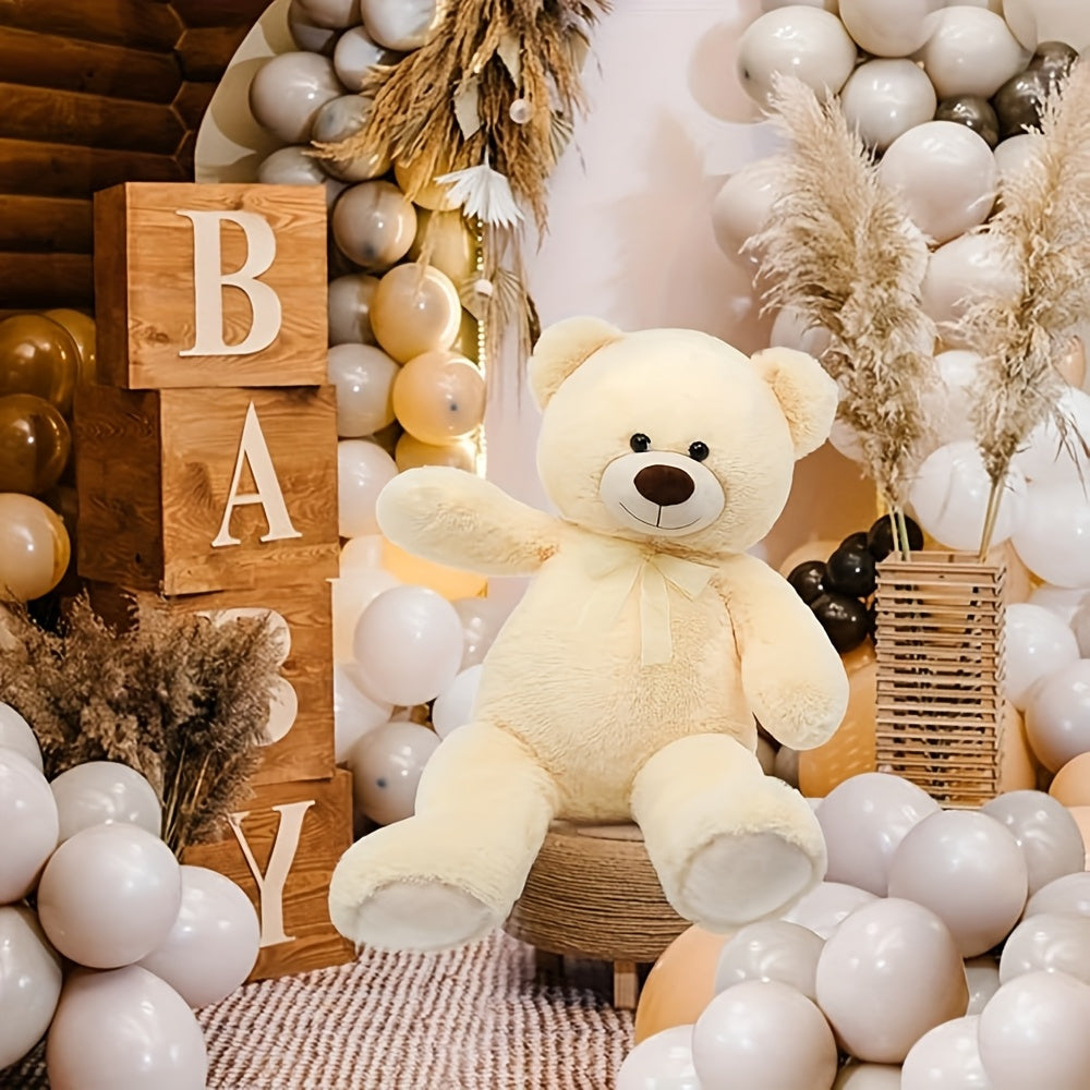 MorisMos Giant Teddy Bear Stuffed Animal 3 Ft, 36 In Large Teddy Bear For Shower Decor, Soft Big Stuffed Animal Plush Toy For Kid Birthday Christmas Girlfriend Valentines Gift, Beige/Cream