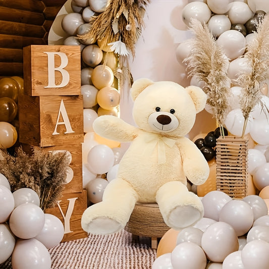 MorisMos Giant Teddy Bear Stuffed Animal 3 Ft, 36 In Large Teddy Bear For Shower Decor, Soft Big Stuffed Animal Plush Toy For Kid Birthday Christmas Girlfriend Valentines Gift, Beige/Cream