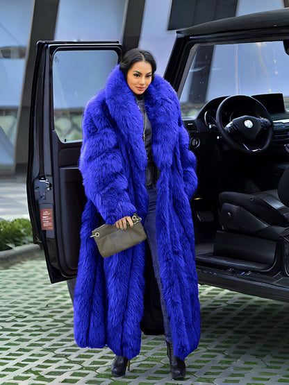 FHILLINUO Chic Women'S Faux Coat | Long Length, Solid Color, Single Breasted, with Pockets, Comfortable and Warm for Fall/Winter