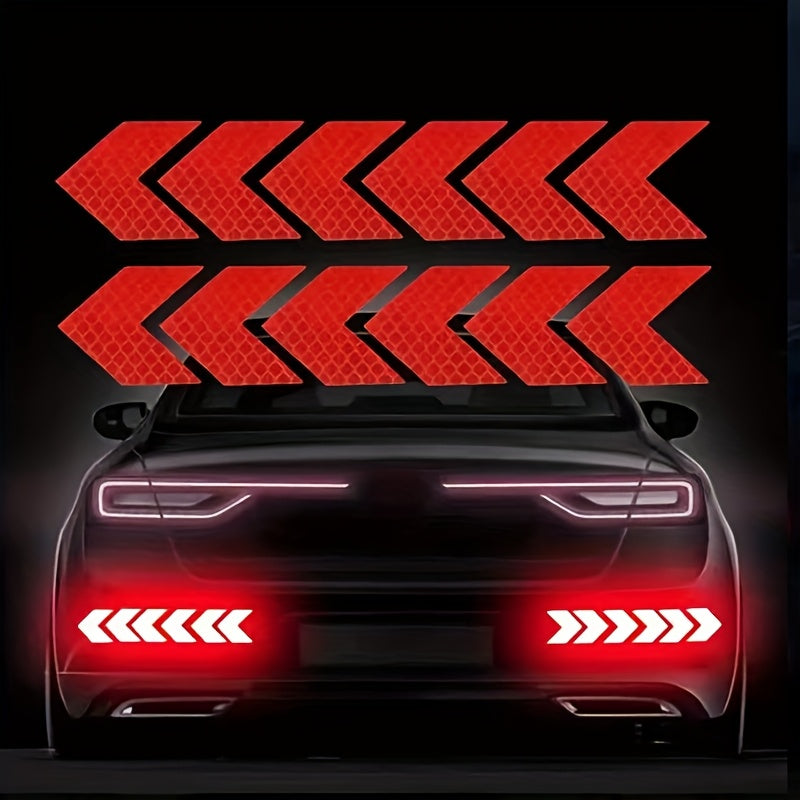 48pcs Set of Waterproof Reflective Arrow Stickers for Cars, RVs, Motorcycles, and Bicycles - Universal Nighttime Warning Decals, Car Decals, Christmas Gift, Car Decal Red Green, Car Accessorie, Reflective Sticker, Car Sticker