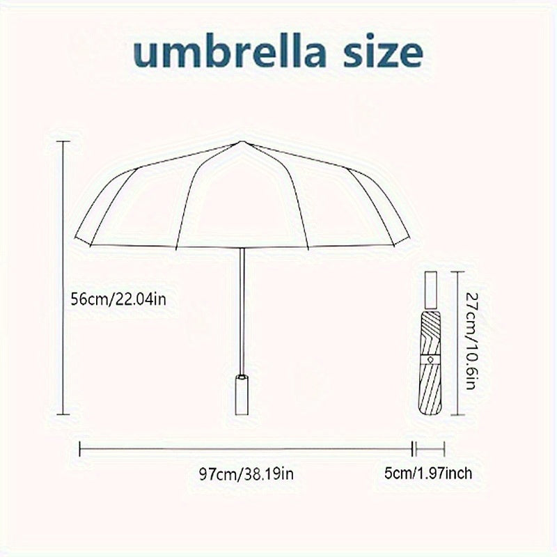 1pc Automatic Open/Close Umbrella with Auto - Red/Black/Beige/, Portable Folding Umbrella with, Windproof, for Travel, Formal & Casual Events - Ideal Gift for Women/Men - Durable Automatic Umbrella, Travel Essential, Abstract