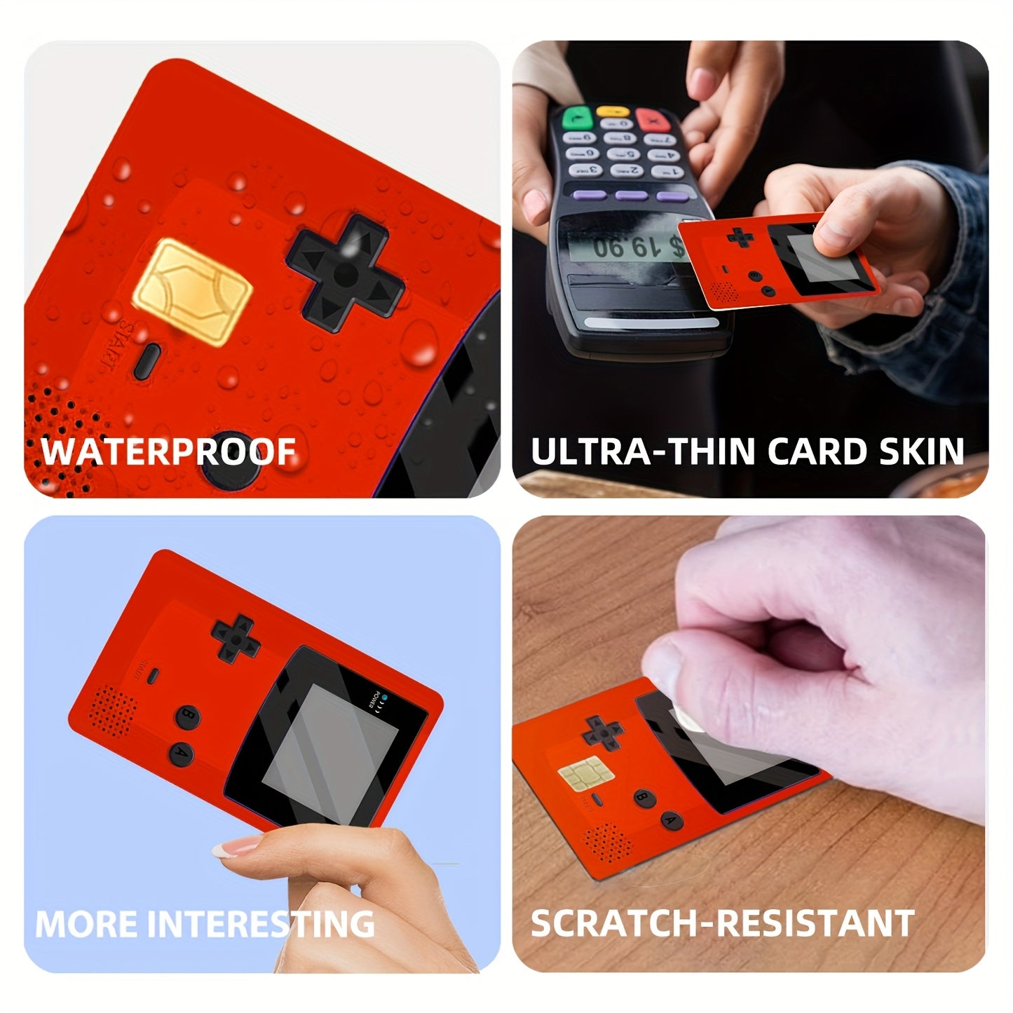 4pcs Credit Card Ultra-thin Skin Vinyl No Residue Stickers Suitable For Credit Card Debit Card Transportation Card Key Card Skin