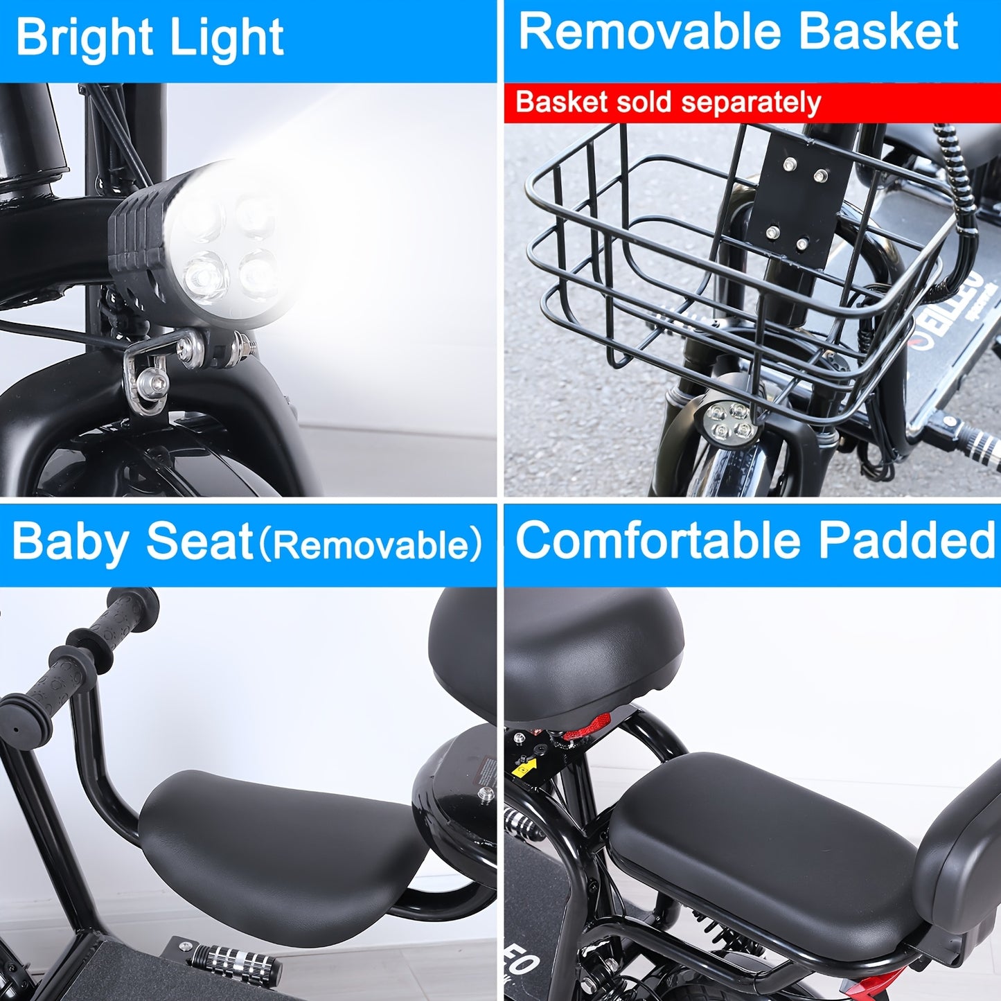 Adult Electric Scooter with Seat - 500W 36V Motor, 20-Mile Range & 18.75 MPH, Adjustable Height & Suspension, Front Brake System, 250 lbs Capacity, 50Hz/60Hz Motor Speeds, Global Voltage 100-240V, Global Plug Compatibility, B